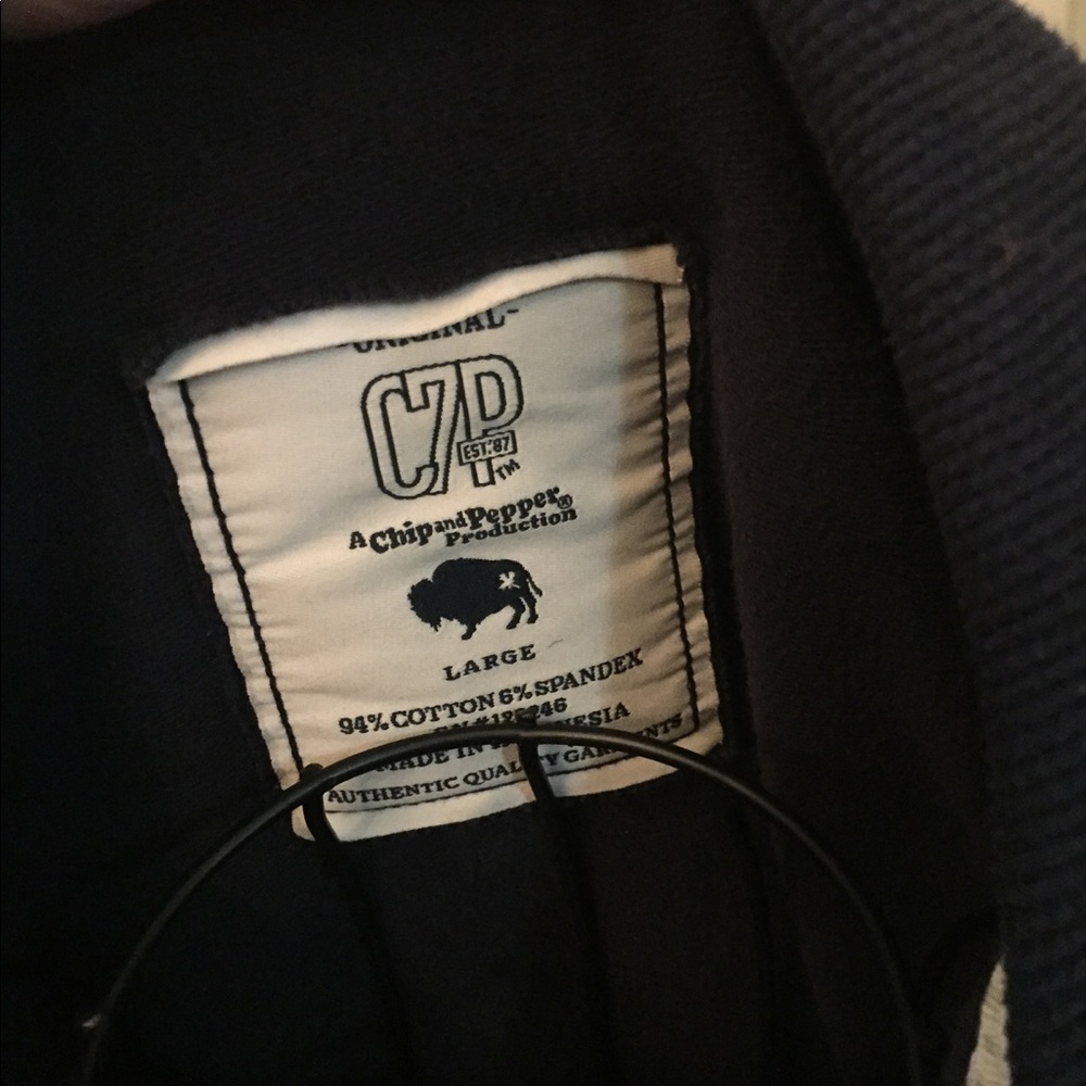 3/$11 Navy double zipper cozy hoodie - Picture 4 of 4